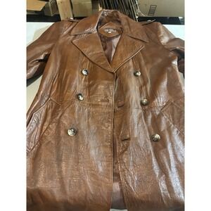 70s Vintage Designer International By Van Heusen Men's Button Front Leather  40‎